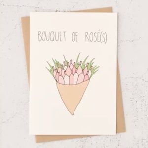 Bouquet Of Rosé Mother’s Day Thankful Get Well Love Valentine’s Card Rose